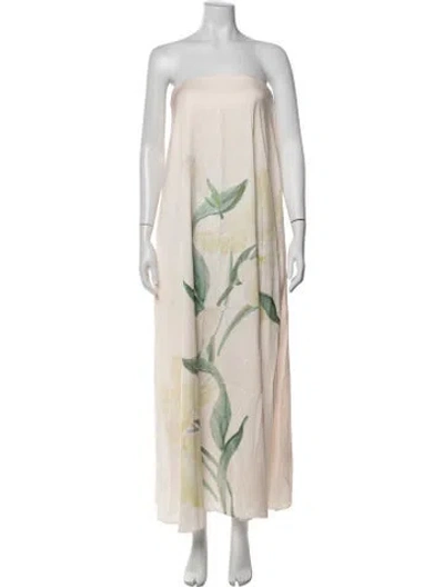 Pre-owned Significant Other Floral Print Long Dress In Neutrals