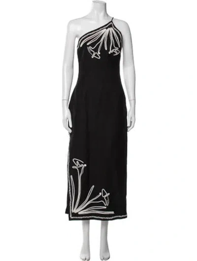 Pre-owned Significant Other Floral Print Long Dress W/ Tags In Black