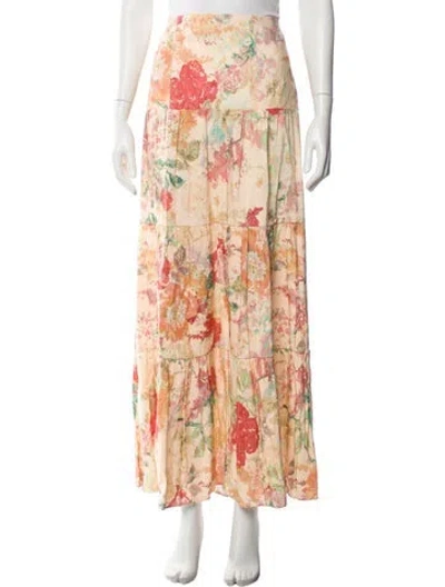 Pre-owned Significant Other Floral Print Long Skirt In Neutral