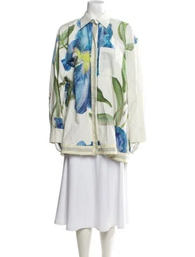 Pre-owned Significant Other Floral Print Long Sleeve Top In Multicolor