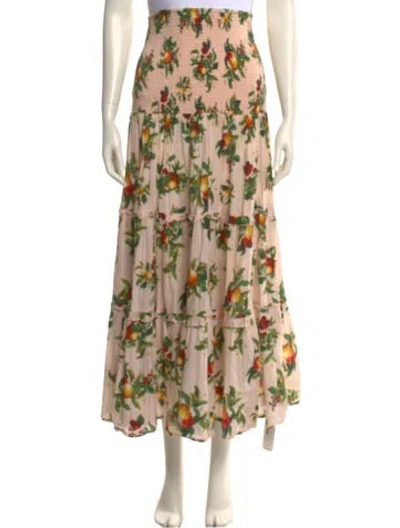 Pre-owned Significant Other Floral Print Midi Length Skirt In Neutral