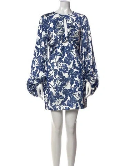 Pre-owned Significant Other Floral Print Mini Dress In Blue