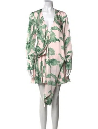 Pre-owned Significant Other Floral Print Mini Dress In Green/pink