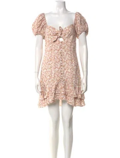 Pre-owned Significant Other Floral Print Mini Dress In Neutral