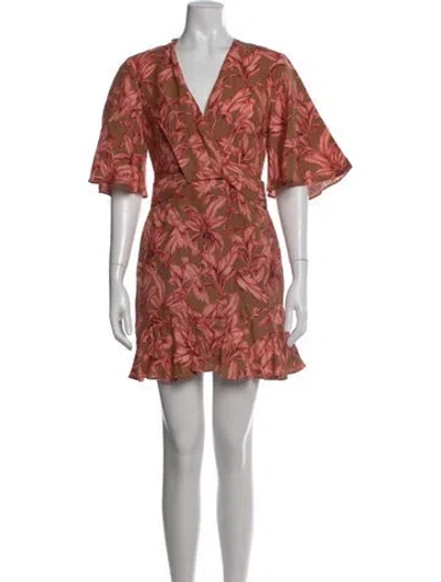 Pre-owned Significant Other Floral Print Mini Dress In Neutral