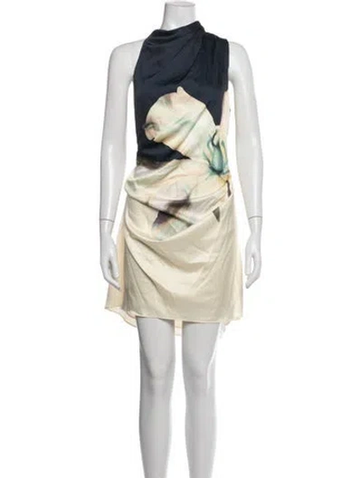 Pre-owned Significant Other Floral Print Mini Dress W/ Tags In Blue