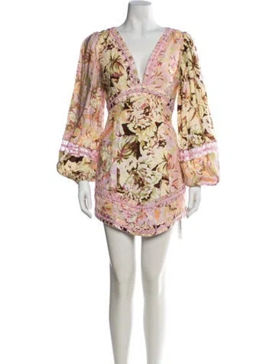 Pre-owned Significant Other Floral Print Mini Dress W/ Tags In Multicolor
