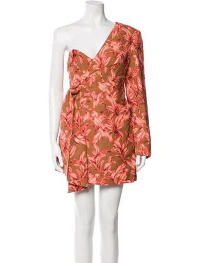Pre-owned Significant Other Floral Print Mini Dress W/ Tags In Neutral