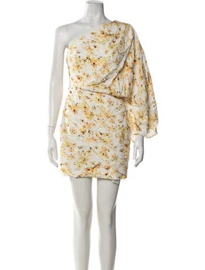 Pre-owned Significant Other Floral Print Mini Dress W/ Tags In Yellow