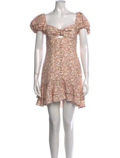 Pre-owned Significant Other Floral Print Mini Dress In White
