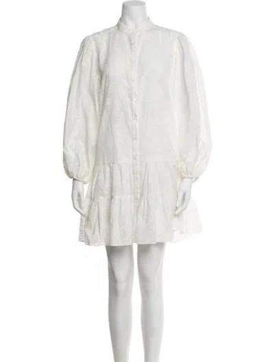 Pre-owned Significant Other Floral Print Mini Dress In White