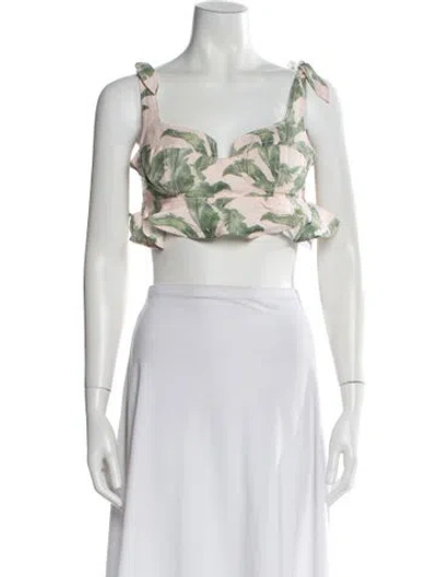 Pre-owned Significant Other Floral Print V-neck Crop Top W/ Tags In Multi