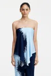 Significant Other Flossie Draped Asymmetrical Top In Blue