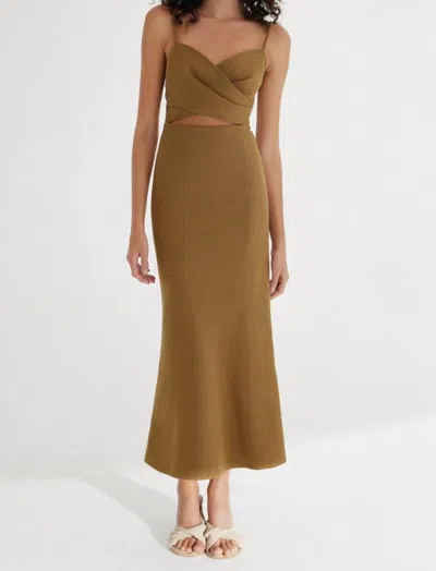 Significant Other Frankie Midi Dress In Olive In Green