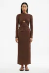 Significant Other Gabriana Long Sleeve Midi Dress In Brown