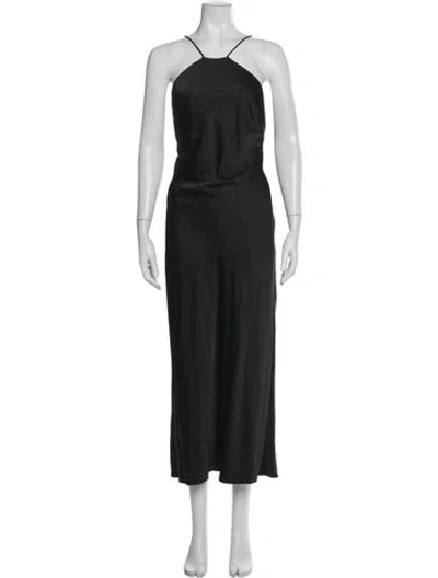 Pre-owned Significant Other Halterneck Long Dress In Black