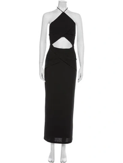 Pre-owned Significant Other Halterneck Long Dress In Black