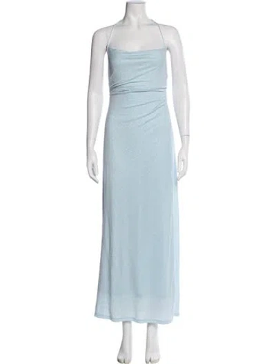 Pre-owned Significant Other Halterneck Long Dress In Blue