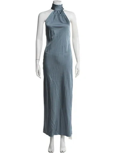 Pre-owned Significant Other Halterneck Long Dress In Blue