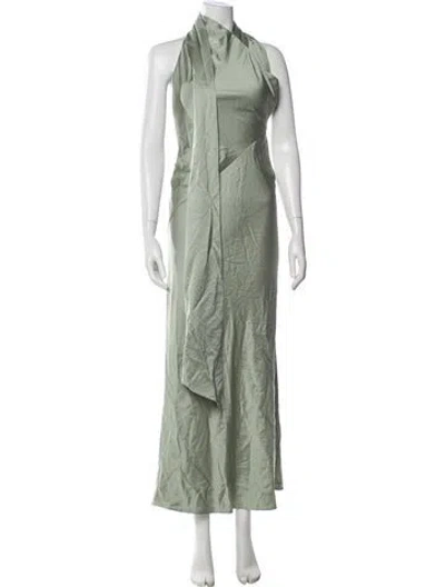 Pre-owned Significant Other Halterneck Long Dress In Green