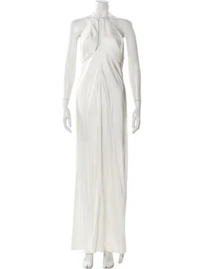 Pre-owned Significant Other Halterneck Long Dress In Neutral