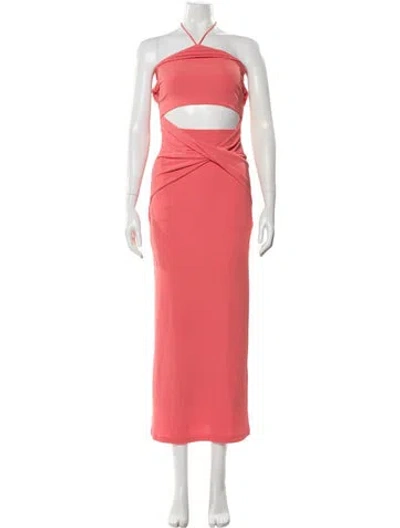 Pre-owned Significant Other Halterneck Long Dress In Pink