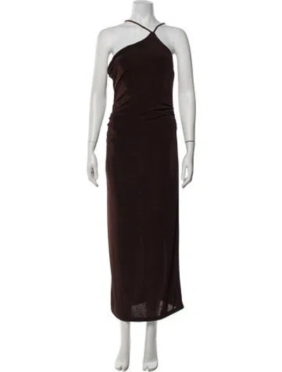 Pre-owned Significant Other Halterneck Long Dress W/ Tags In Brown