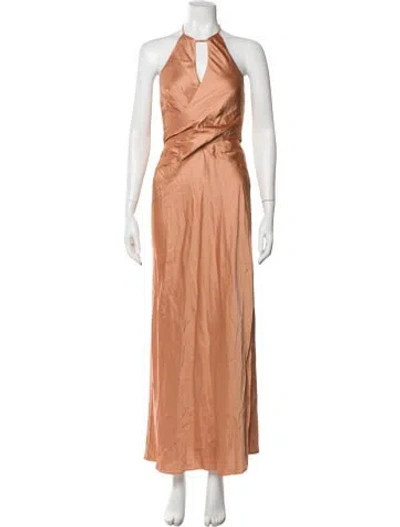 Pre-owned Significant Other Halterneck Long Dress W/ Tags In Orange