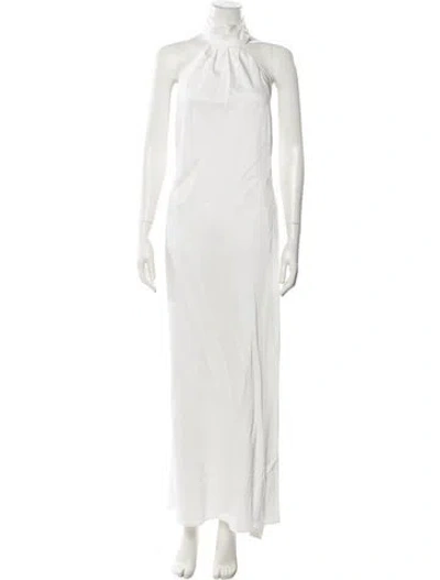 Pre-owned Significant Other Halterneck Long Dress In White