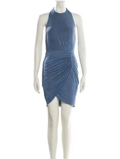 Pre-owned Significant Other Halterneck Mini Dress In Blue