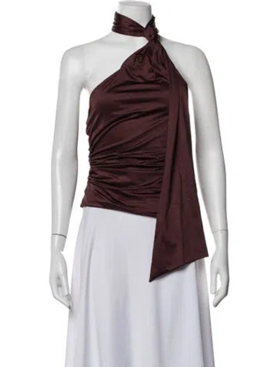 Pre-owned Significant Other Halterneck Sleeveless Top In Burgundy