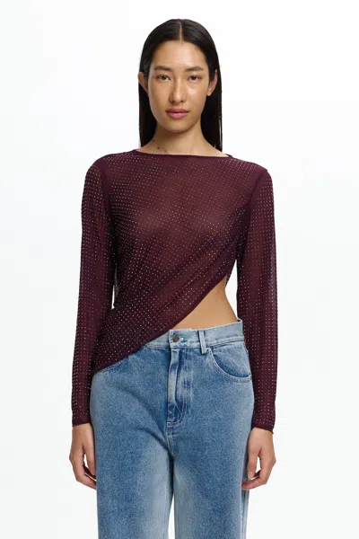 Significant Other Harriett Long Sleeve Top In Burgundy