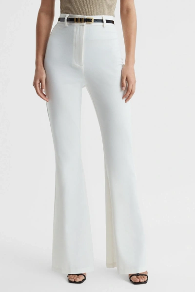 Significant Other High Rise Flared Trousers In Cream