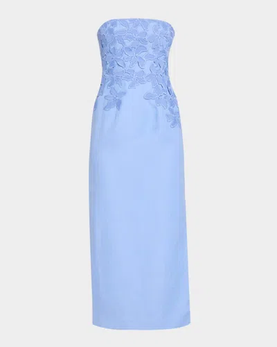 Significant Other Idette Strapless Midi Dress In Blue