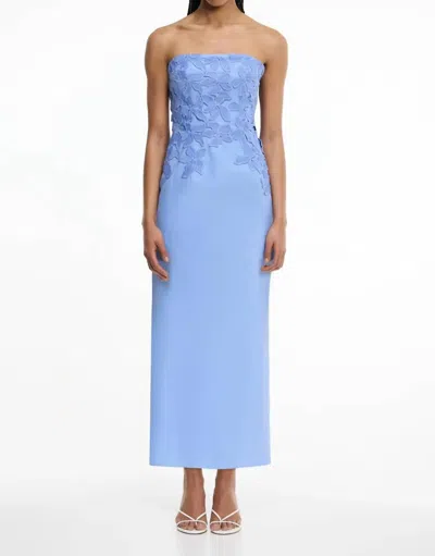Significant Other Idette Strapless Midi Dress In Cornflower In Blue