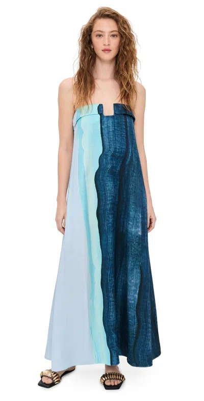 Significant Other Ifrah Maxi Dress Canvas Print In Blue