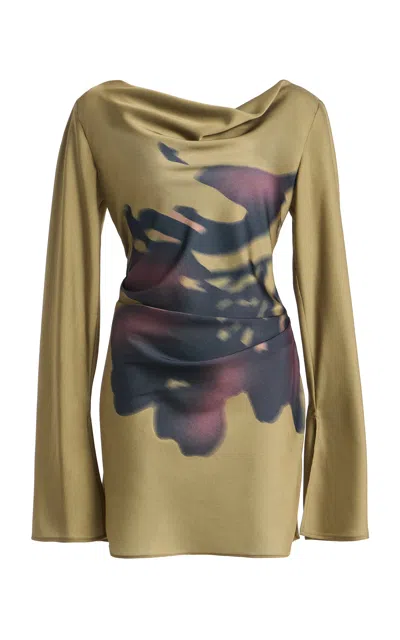 Significant Other Ily Satin Mini Dress In Green