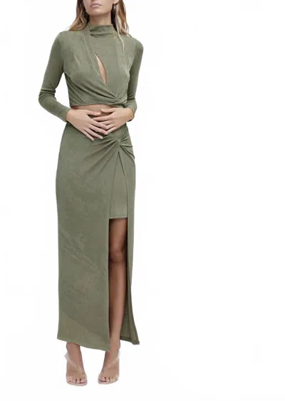 Significant Other Ivy Skirt In Khaki In Animal Print