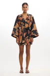 Significant Other Izzy Long Sleeve Mini Dress In Multi
