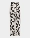 Significant Other Jennifer Floral Wide-leg Pants In White