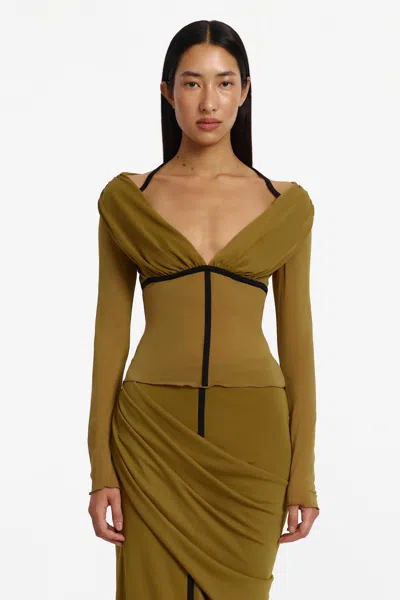 Significant Other Jolie Long Sleeve Top In Green