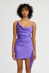 Significant Other Josephine Cowl Mini Dress In Purple