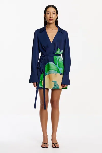 Significant Other Kianna Long Sleeve Mini Dress In Blue