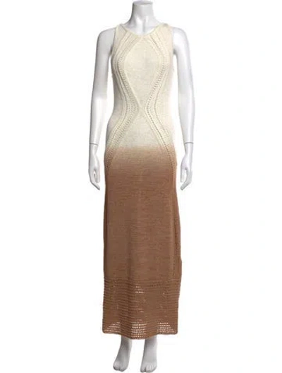 Pre-owned Significant Other Lace Pattern Midi Length Dress In Purple
