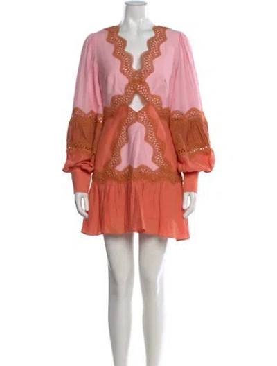 Pre-owned Significant Other Lace Pattern Mini Dress In Multi