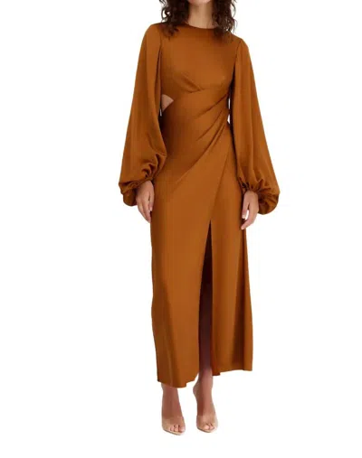 Significant Other Lara Long Sleeve Dress In Caramel In Brown