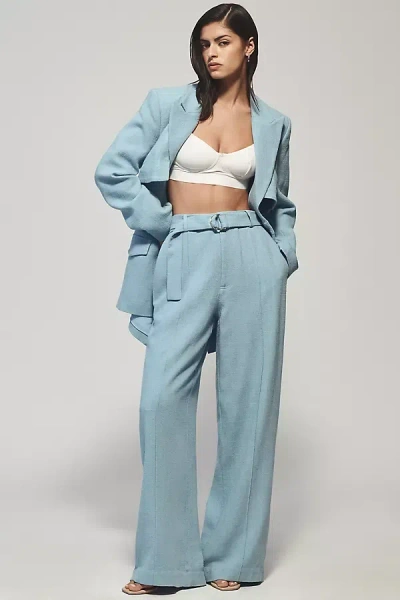Significant Other Lilah Linen Blend Pants In Blue