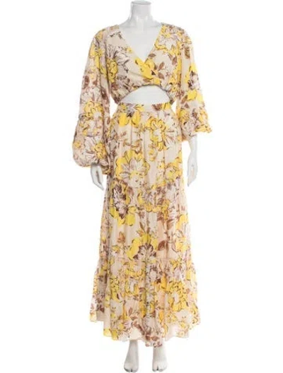 Pre-owned Significant Other Linen Floral Print Skirt Set In Multi