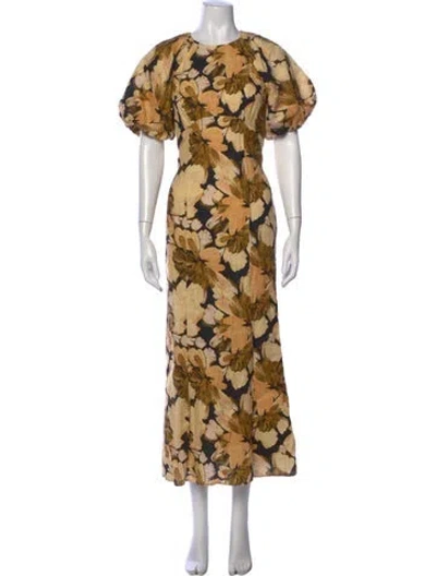 Pre-owned Significant Other Linen Long Dress In Multi