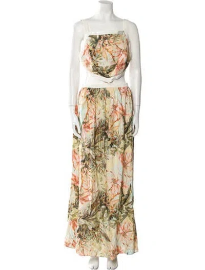 Pre-owned Significant Other Linen Long Dress In Neutral